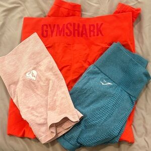 Gymshark Kids Shorts Trio - Red, Pink, and Blue